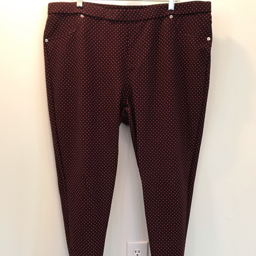 Michael Kors Red Polka Dot "Jean" Leggings